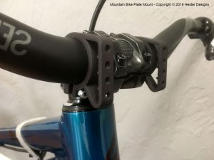 Mountain bike number plate mount by Hester Designs Patent Pending © 2019