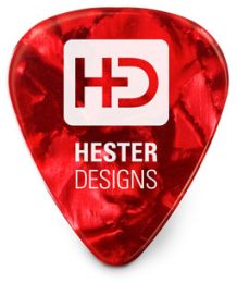 Hester Designs red tortoise pattern guitar pick