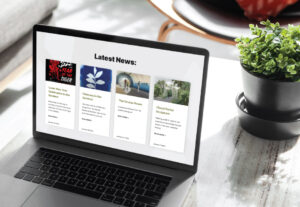 myriad gardens website 2022 latest news section displayed on MacBook Pro screen