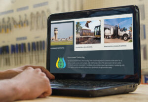 OES Services page displayed on laptop screen
