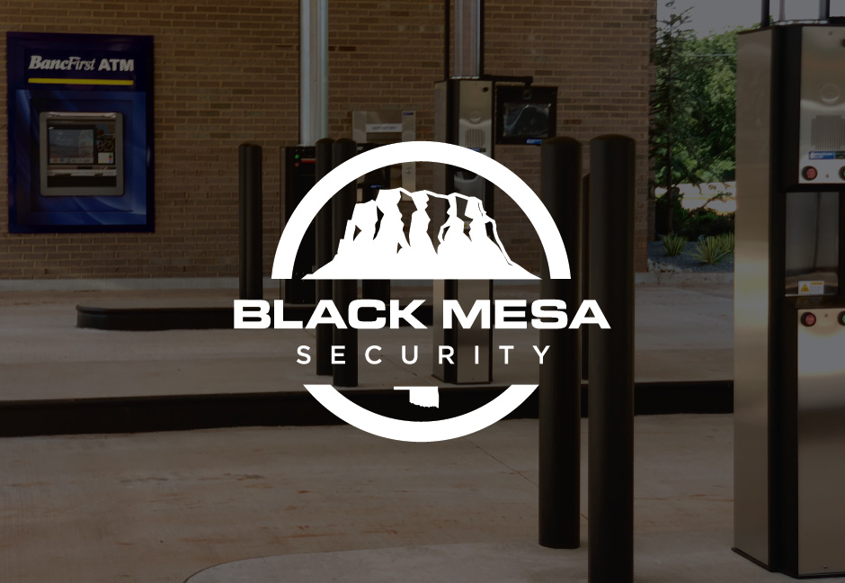 black mesa security logo over darkened decorative background