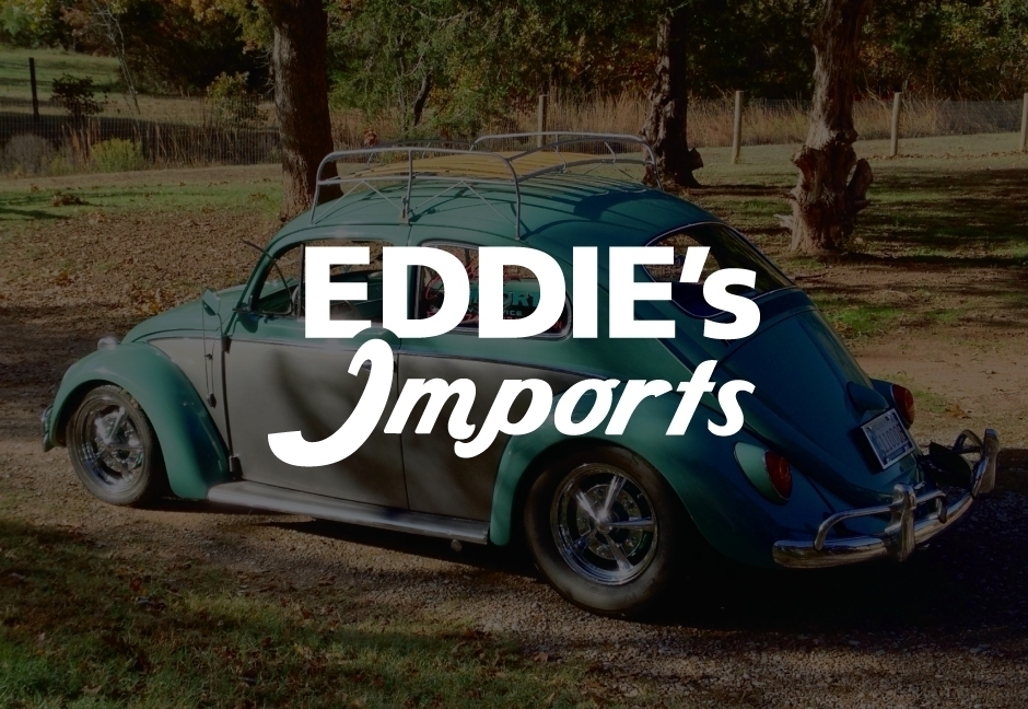Eddie's Imports Logo on decorative background