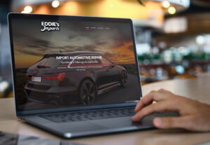 Eddie's imports 2021 website displayed on MacBook screen