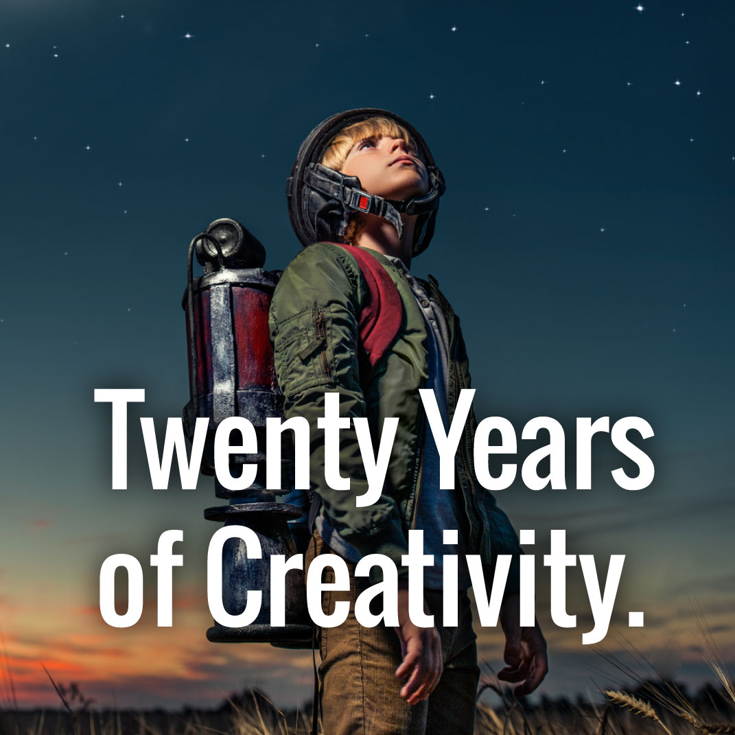 HD celebrates twenty years of graphic design business.