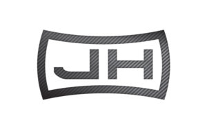 JH logo design with carbon fiber finish