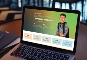 children's receiving home of Sacramento website Home Screen on laptop screen