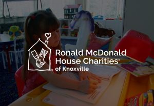 decorative background with ronald McDonald house charities knoxville chapter logo foreground