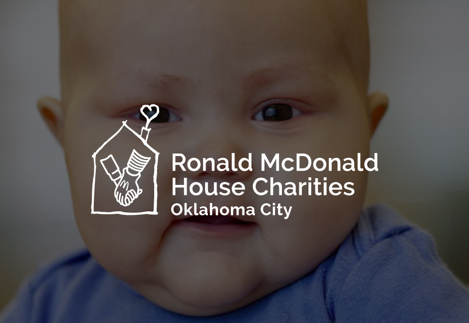 decorative background with ronald McDonald house charities oklahoma city chapter logo foreground