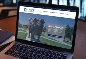 SWOSU Foundation give page displayed on laptop screen