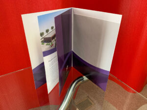 Special shaped pocket folder adds a level of sophistication