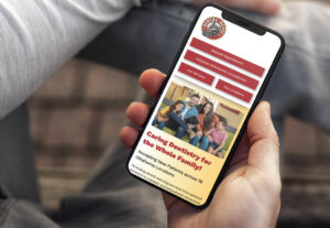 dental depot new website being viewed on a smartphone