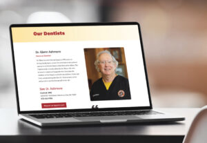 dentist profile page proposal displayed on laptop screen
