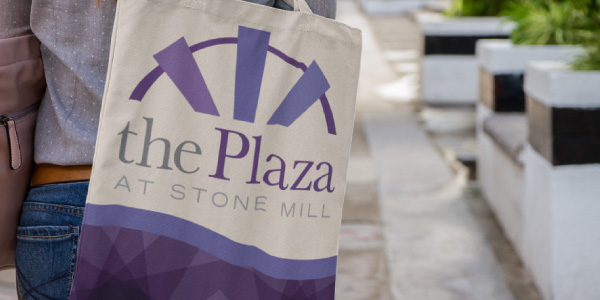 Plaza District tote bag design as part of the brand design by Hester Designs