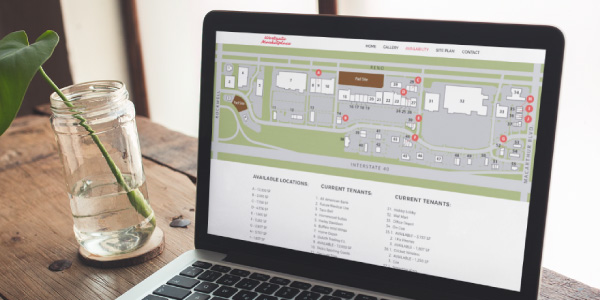Custom web page for property development featuring a map by HD.