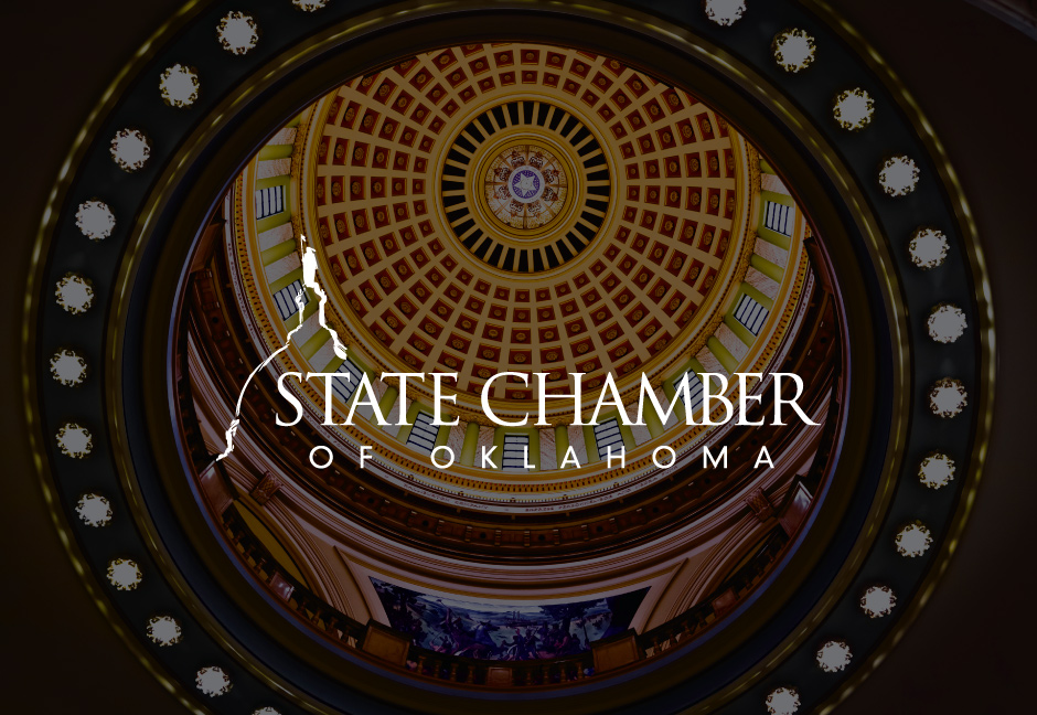 State Chamber of Oklahoma Logo on decorative background