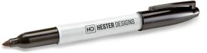 Black sharpie marker with Hester Designs logomark imprint