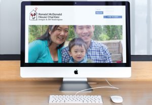Ronald McDonald House Charities Oregon Website displayed on iMac computer screen