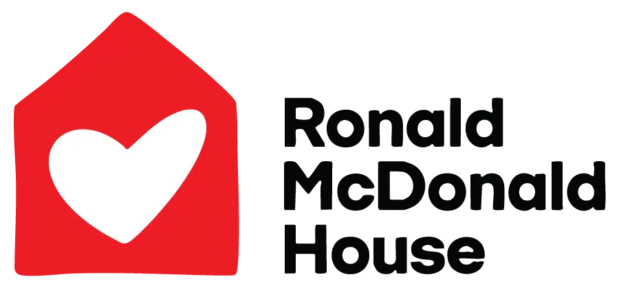 New Ronald McDonald House logo redesign with a red house and white heart.